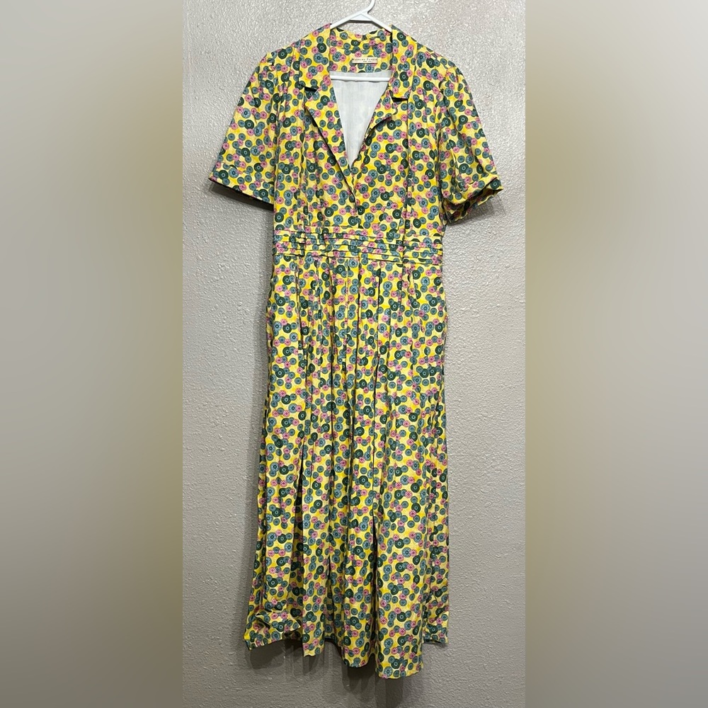 Floral Print eshakti wayward francies 100% cotton Pleated Maxi Dress